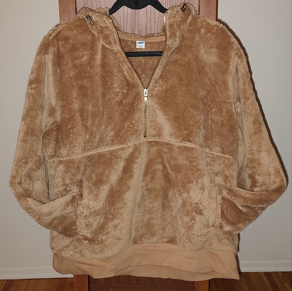 Old Navy Half Zip Teddy Hoodie Pullover Size Large